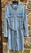 MNG MANGO M Denim Shirt Dress Snap Front worn 4 times
