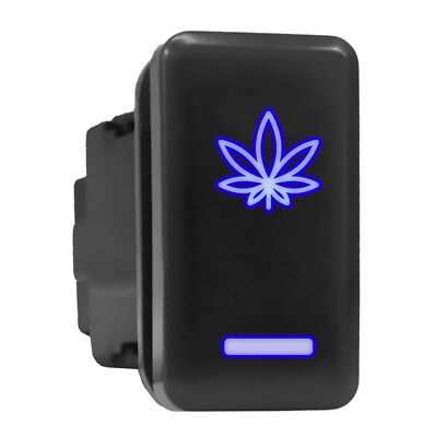 WEED Blue LED Backlit Switch Tall Push Button 1.54''x 0.83'' (Fit: Toyota)