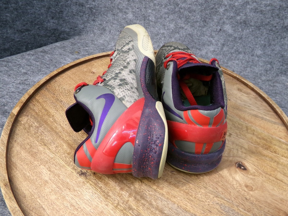 Nike Kobe 8 Mine Grey Snake Print Sneakers Shoes 555586-003