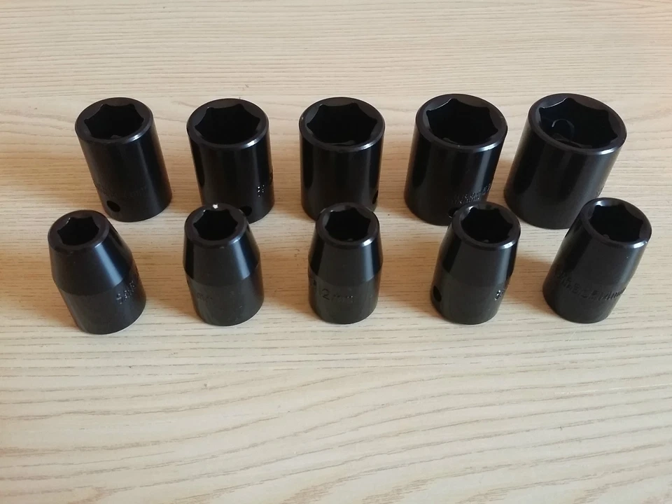 1/2" Shallow Impact Rated Socket Set for Impact Drivers Wrench Air Tools 10 Pc - Image 4 of 4