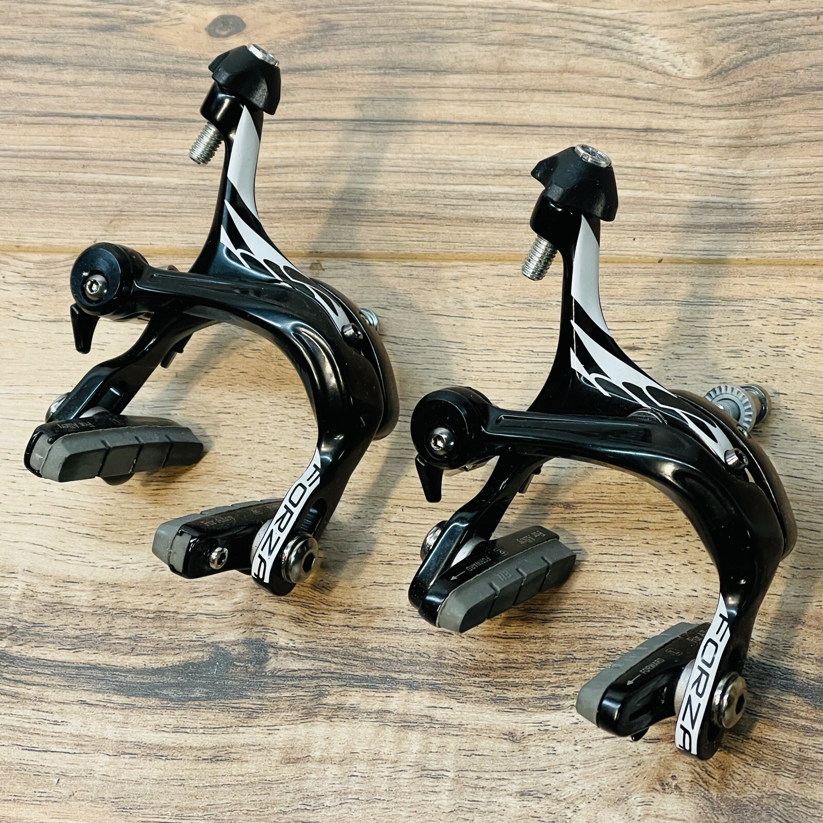 FORZA Alloy Road Calipers Black with White Flames 280g