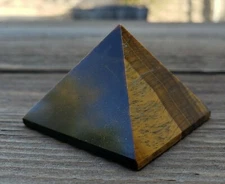 NATURAL TIGER EYE LARGE GEMSTONE PYRAMID 42mm [62]