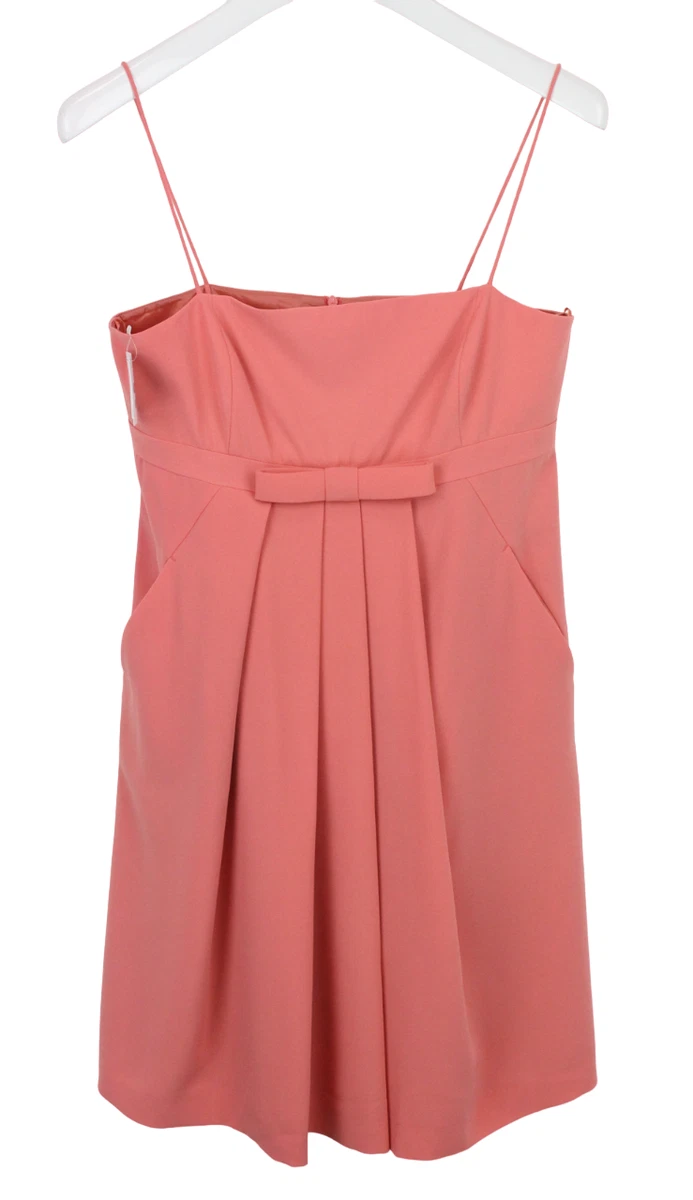 Robe Cocktail Beige Et Rouge MOSCHINO Jeans - Taille 38 - Style évasé Genou