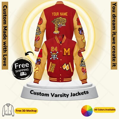 Custom Varsity Jacket - Personalized Letterman Jacket - Your Name/Team/Logo