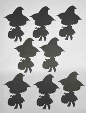 8 Trick or Treat Witch Die Cut Silhouette Scrapbook Embellishment Halloween