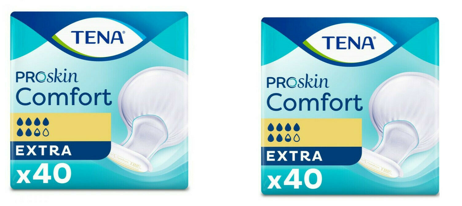 TENA Comfort Extra Case Saver 2 Packs Of 40 Incontinence 80 Pads 759002 ...