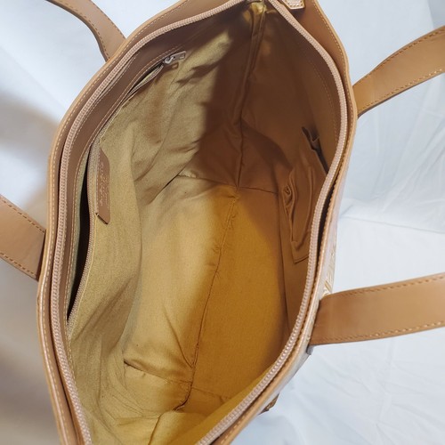 Elle Cieffe Firenze seltene Leder Handtasche kamelrosa Blumen Tragetasche Made in Italy - Bild 6 von 7
