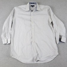 Paul Fredrick Shirt Mens 16-32 Business Casual Button Up Striped Long Sleeve