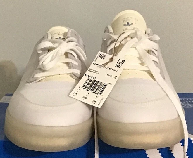 Deadstock 11.5 Adidas Forum Tech Boost White Sky Tint Jordan Kobe Mitchell Rose - Image 4 of 4