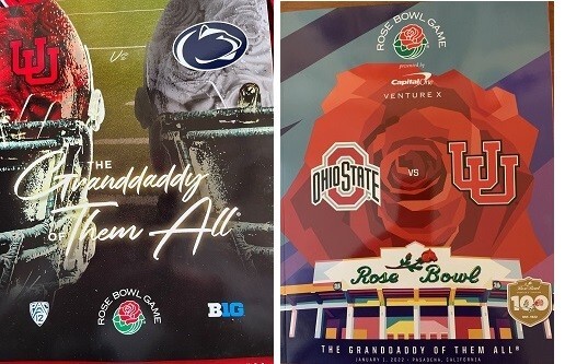 2022 2023 ROSE BOWL GAME PROGRAM SET(2) UTAH UTES OHIO STATE