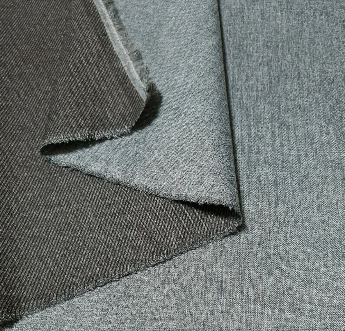 Suit Fabric Double Sided Twill And Tiny Herringbone 55