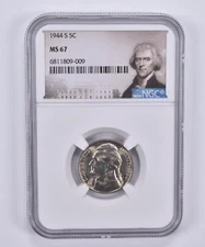 1944-S Jefferson Nickel 5c MS67 NGC Special Label