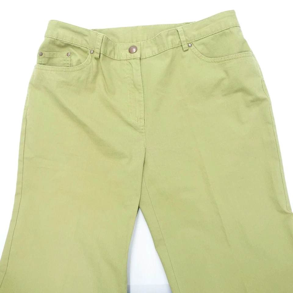 Ruby Rd. Pants Women's 8 Green Cotton Stretch Outdoor Beaded Ankle Straight Leg - Image 3 of 4