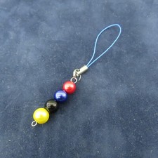 PITTSBURGH STEELERS NFL Cell Phone Charm Czech Glass Pearls Red Black Blue
