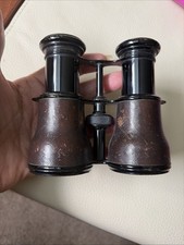 Antique Lemaire Fabt Paris France Leather Brass Opera Glasses French