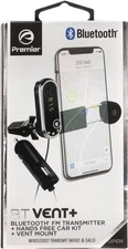 Premier BTVENT+ Bluetooth FM Transmitter Hands Free Car Kit Vent Mount Combo