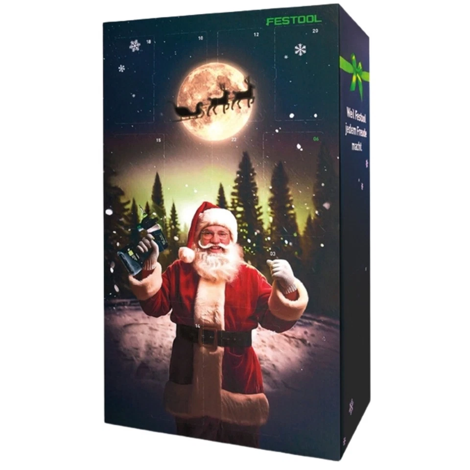 Festool Adventskalender 2025 randvoll mit hochwertigen Tools