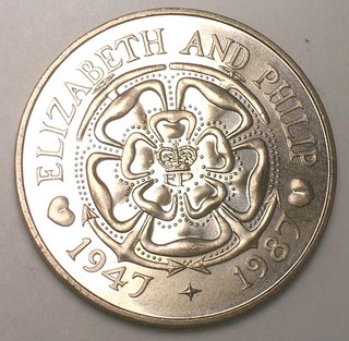 1987 Tristan Da Cunha 50 Pence Queen Elizabeth II Wedding Coin BU