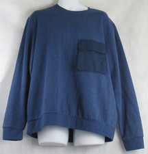And Now This Men's Utility Pocket Fleece Sweatshirt, Ocean Blue, Large