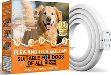 Zeckenhalsband Hund, 65cm, wasserdicht, verstellbar, 12 Monate Schutz, Natur, DE