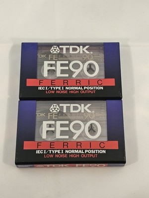 2 TDK FE 90 Ferric IEC I/TYPE I - MC Musikkassette -Tape-OVP- Leerkassetten