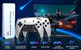 Retro Game Stick 64G 20,000+Games 4K Output, 20+ Game Consoles Controller
