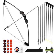 Youth Compound Bow and Arrow Set for Ages 8-12 Beginner Archery Set for Boys ...