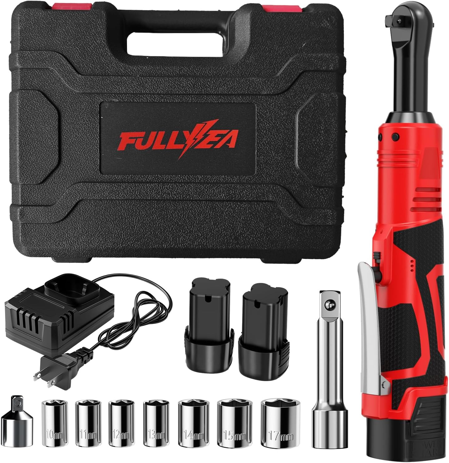 Cordless Electric Ratchet Wrench Set, 40 Ft-Lbs, 550 RPM Power Ratchet,16.8V Ele