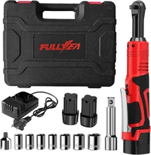 Cordless Electric Ratchet Wrench Set, 40 Ft-Lbs, 550 RPM Power Ratchet,16.8V Ele