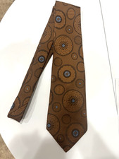 Vintage Wemlon By Wembley Neck Tie Geometric Abstract Brown/Blue 56"x4" Retro