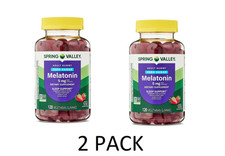 2 PACK Spring Valley Zero Sugar Melatonin 5mg Gummies, Sleep Support, 120 Count