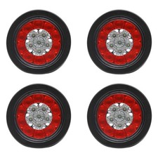 4 Pcs 4 Inch Red Led Round Trailer Tail Lights With White Reverse Backup Lights 4 Pcs 4 Inch Red Led Round Trailer Tail Lights With White Reverse Backup Lights