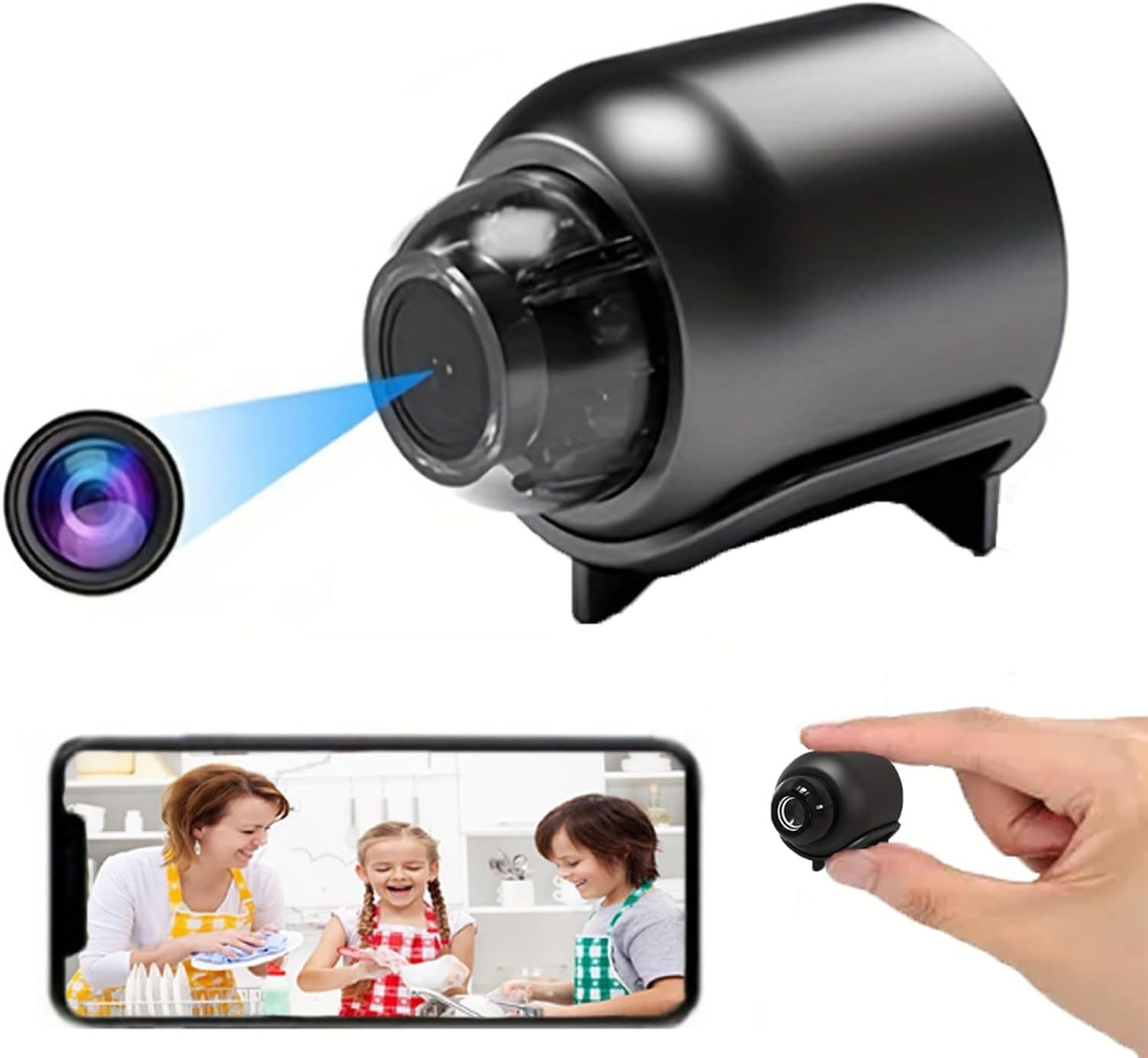 Compact Night Vision Wireless Camera &ndash; Remote App-Controlled Surveillance
