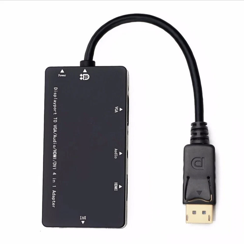 DisplayPort 1.2a auf 4K HDMI Dual Link DVI VGA Passiv Adapter 4 in 1 mit Audio - Bild 2 von 4