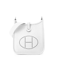 HERMES Evelyne Long Size TPM Taurillon Clemence New White