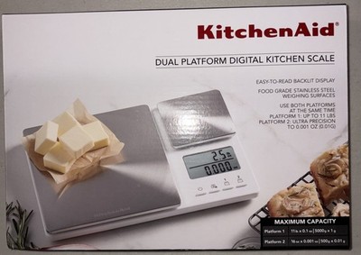 KitchenAid Dual Platform Digital Food Scale, 11lb/16oz, White *NEW*