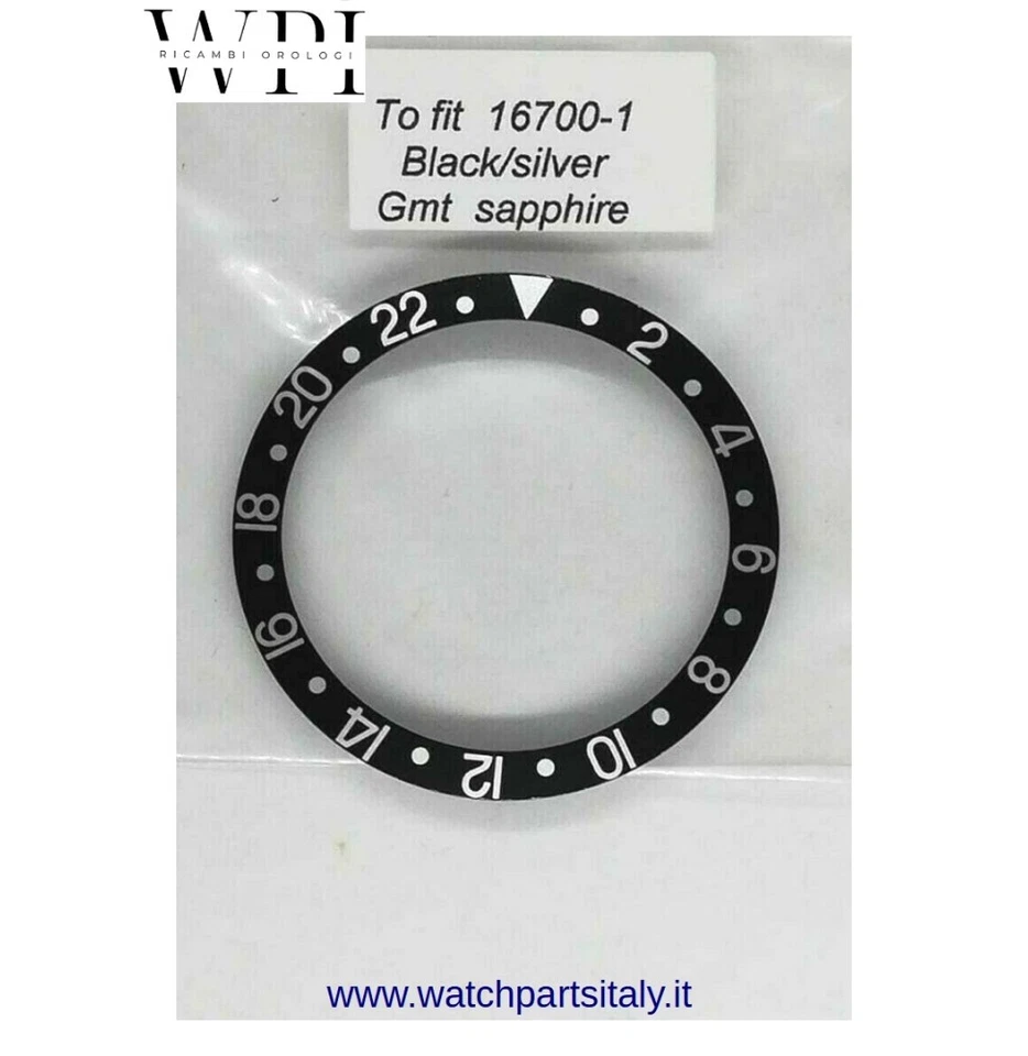 FIT ROLEX GMT MASTER 16760 16710 16700 INSERTO GHIERA NERA aftermarket