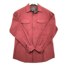 Grizzly Mountain Men  s Red 100 Cotton Front Pockets Button Down Shirt Medium