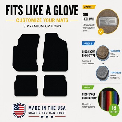 Avery Touring Black Carpet Front & Rear Floor Mats for 2001-2010 PT Cruiser #eN