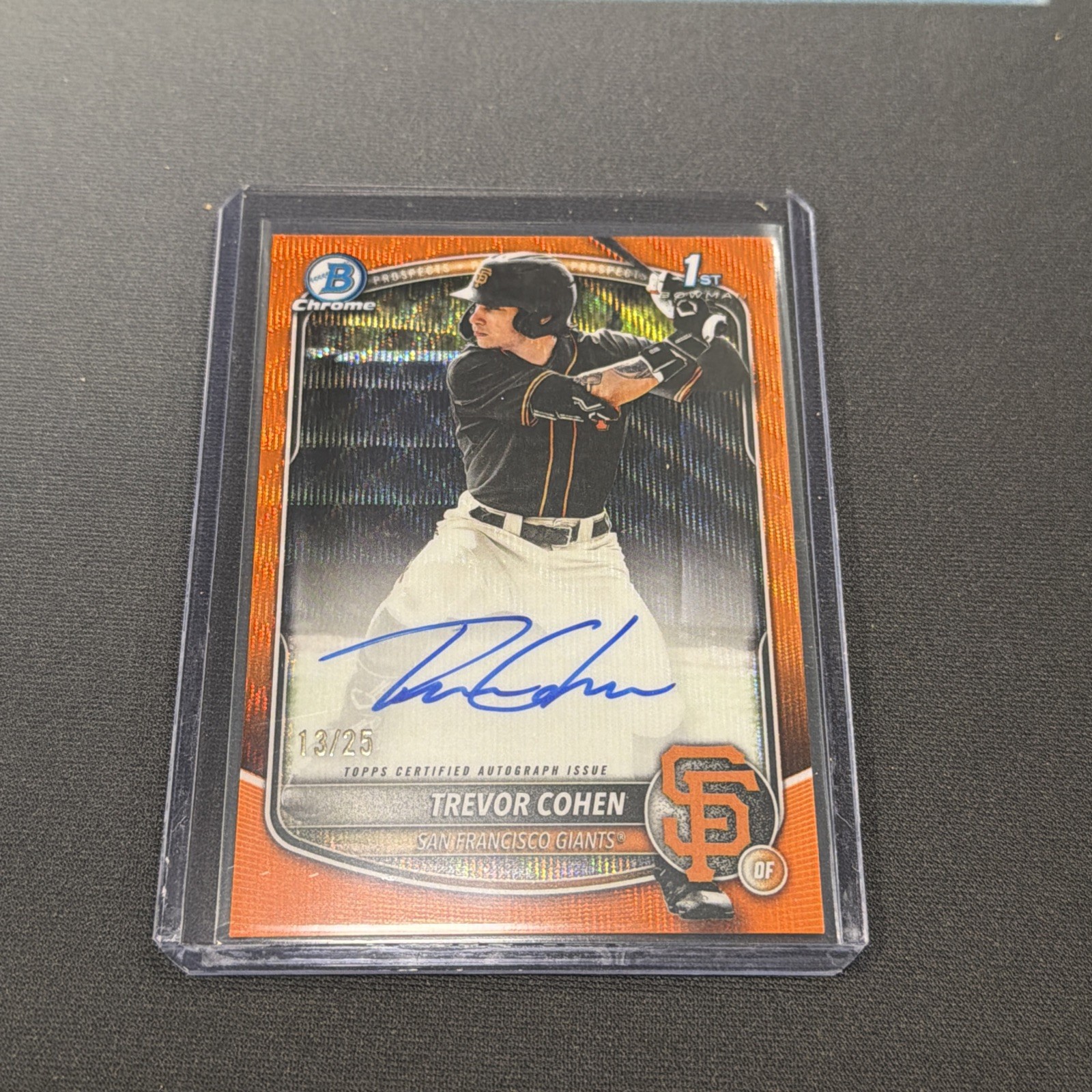 2025 Bowman Draft: Trevor Cohen #CPA-TC Chrome 1st Auto - Orange Wave Auto /25