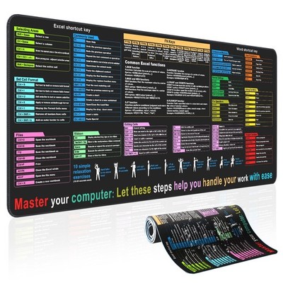 Excel Cheat Sheet Desk pad Contains 12 Types of Common Skills in Excel and Wo...