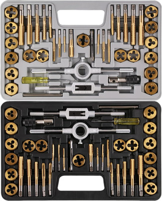 80Pcs Brass Tap and Die Set for SAE & Metric Thread Repair Tools