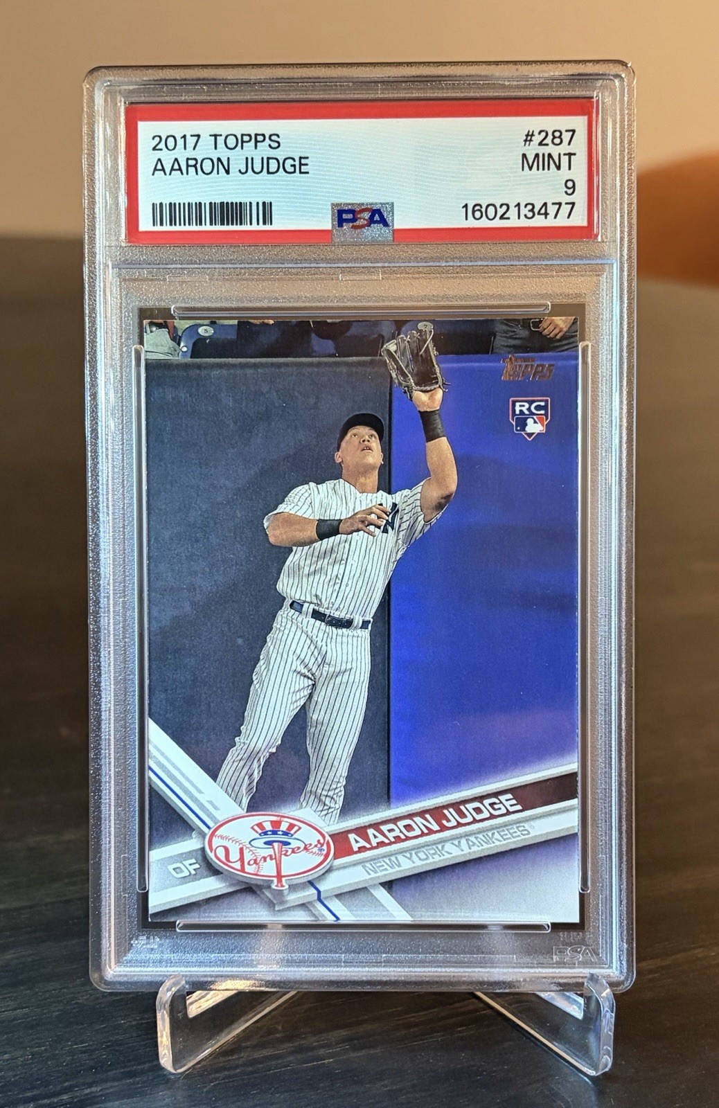 2017 Topps Aaron Judge #287 Catching Flagship RC PSA 9 MINT NY Yankees Rookie