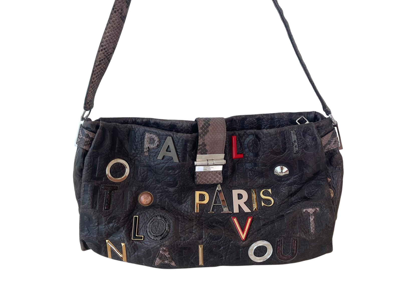 LOUIS VUITTON MONOGRAM PYTHON SHOULDER BAG-RARE - image 3