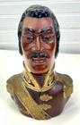 Vintage Carved Wood Bust Of Haitian General Alexandre Sabes Petion