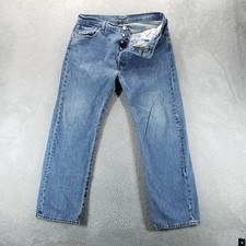 Levis 501 Jeans Mens 36x30 Blue Straight Button Fly Medium Wash Faded