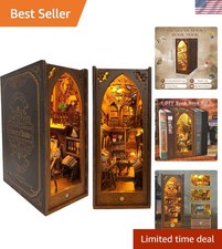 DIY Book Nook Kit - 3D Wooden Puzzle with Sensor Light for Elegant Bookshelves