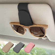 Magnetic Leather Sunglass Holder, Eyeglass Hanger Clip for Car Sun Visor, Suitab