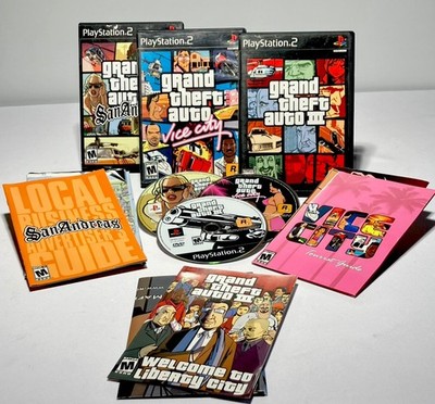 GTA PS2 Trilogy Complete Maps Manuals Tested GTA III Vice City San Andreas