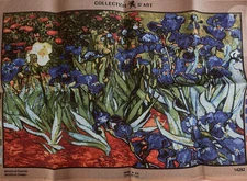 Needlepoint Tapestry Painted Canvas Gobelin 14282 Irises. 24"x36" by  Rto